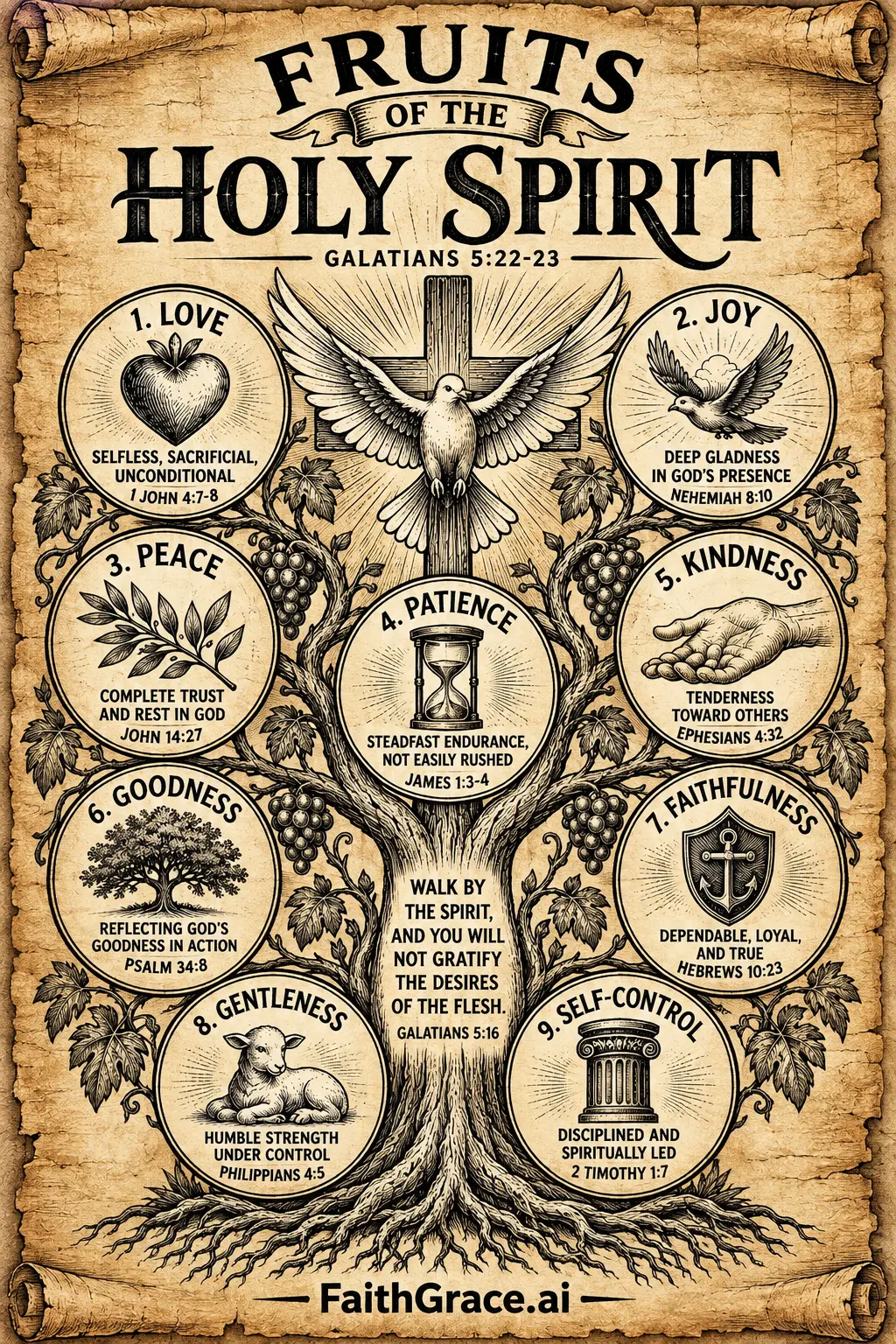 Fruits of the Holy Spirit — Sticker / print